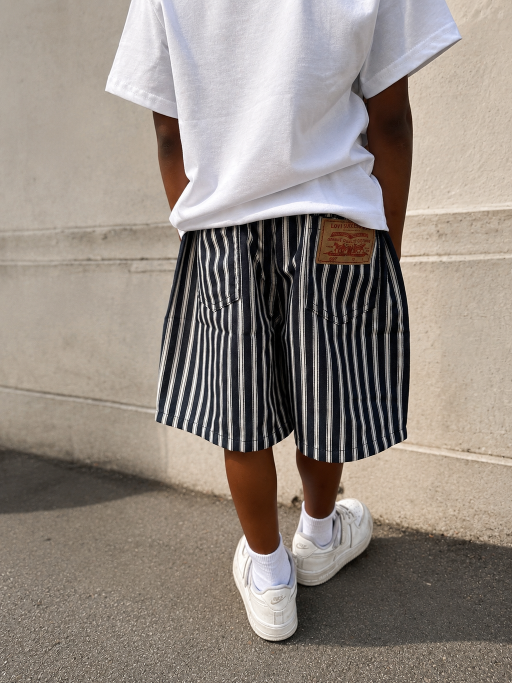 Short à rayures