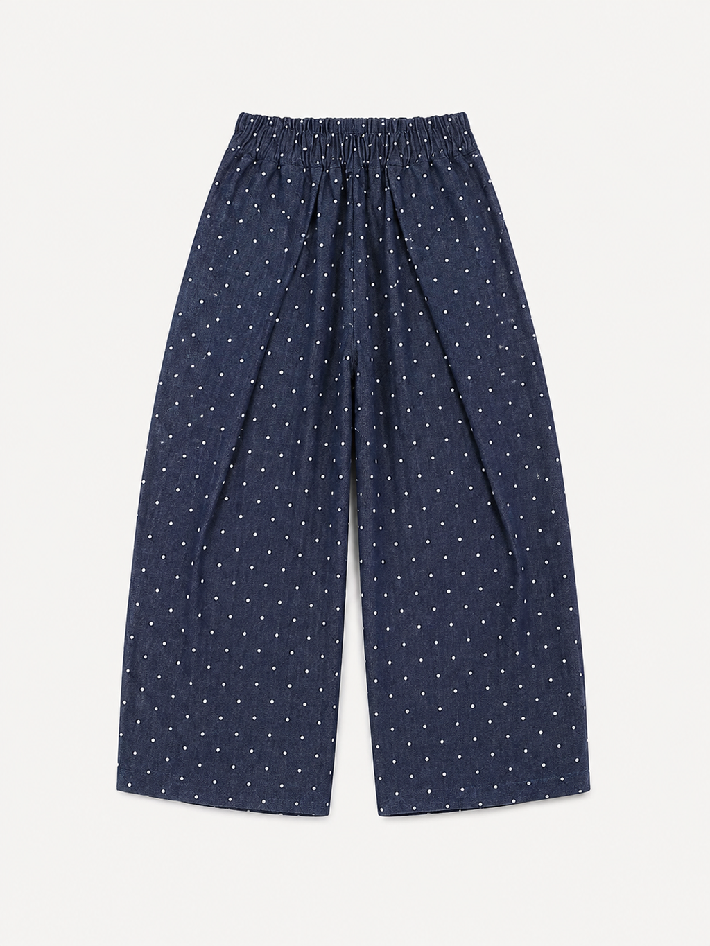 Pantalon bleu jean à pois