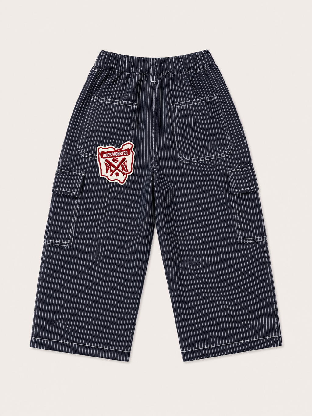 Pantalon cargo à rayures