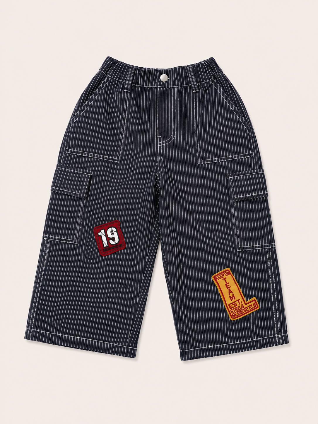 Pantalon cargo à rayures