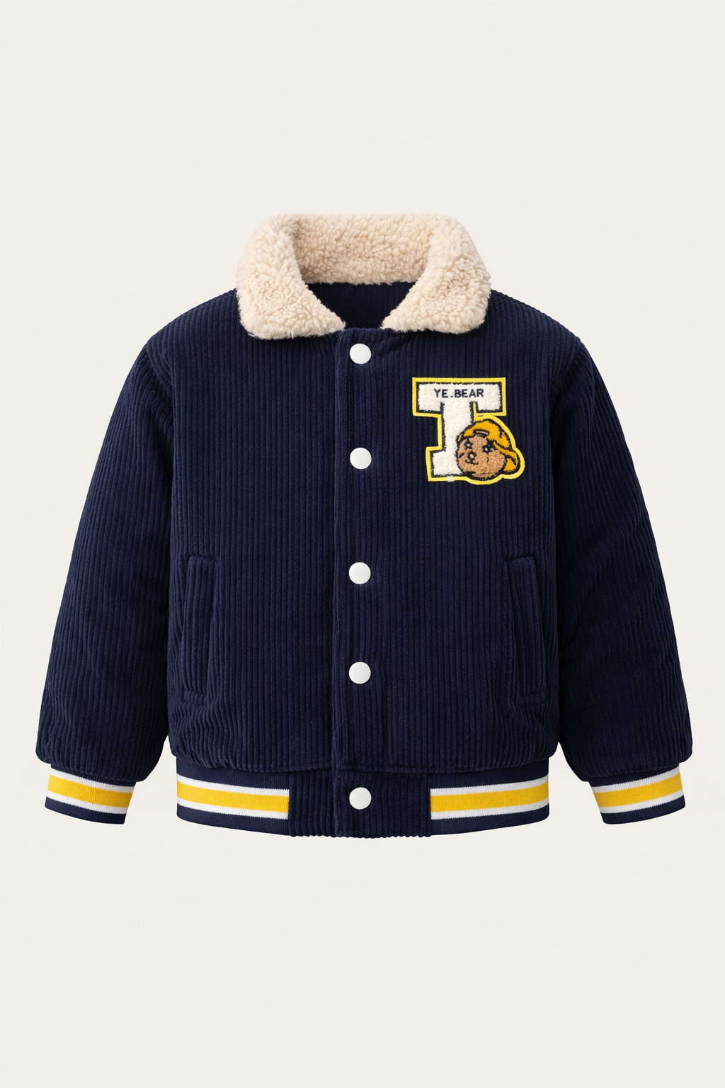 Bomber teddy en velours côtelé