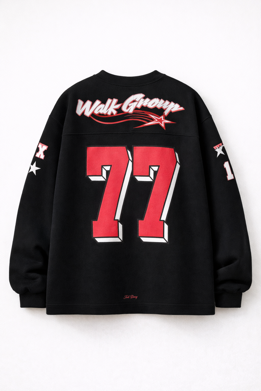 Pull noir et rouge oversize