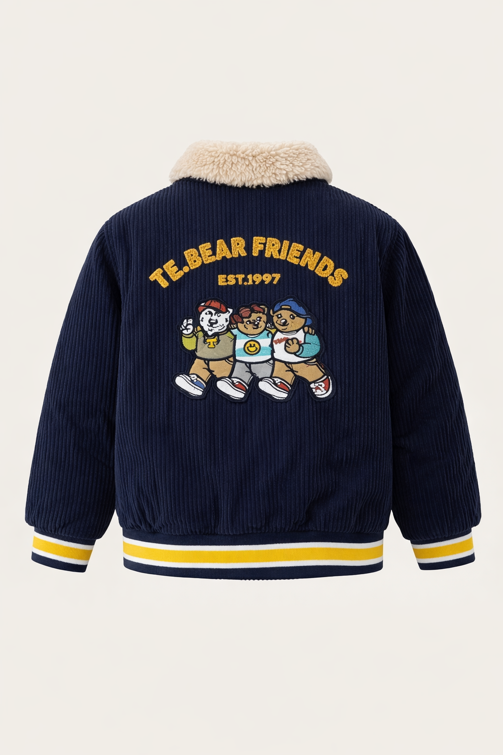 Bomber teddy en velours côtelé