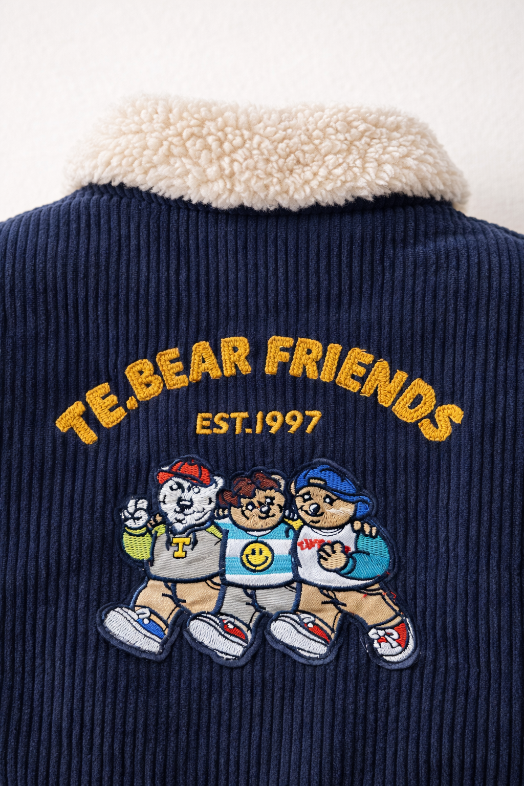 Bomber teddy en velours côtelé