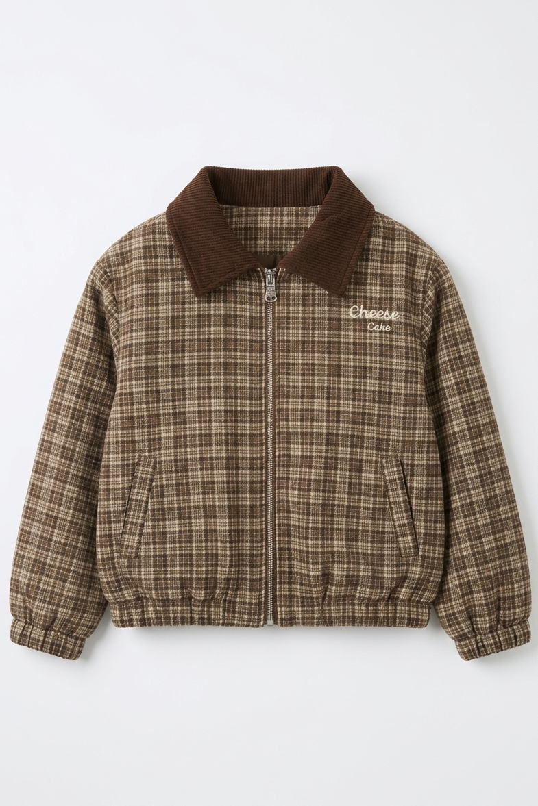 Veste à carreaux style rétro