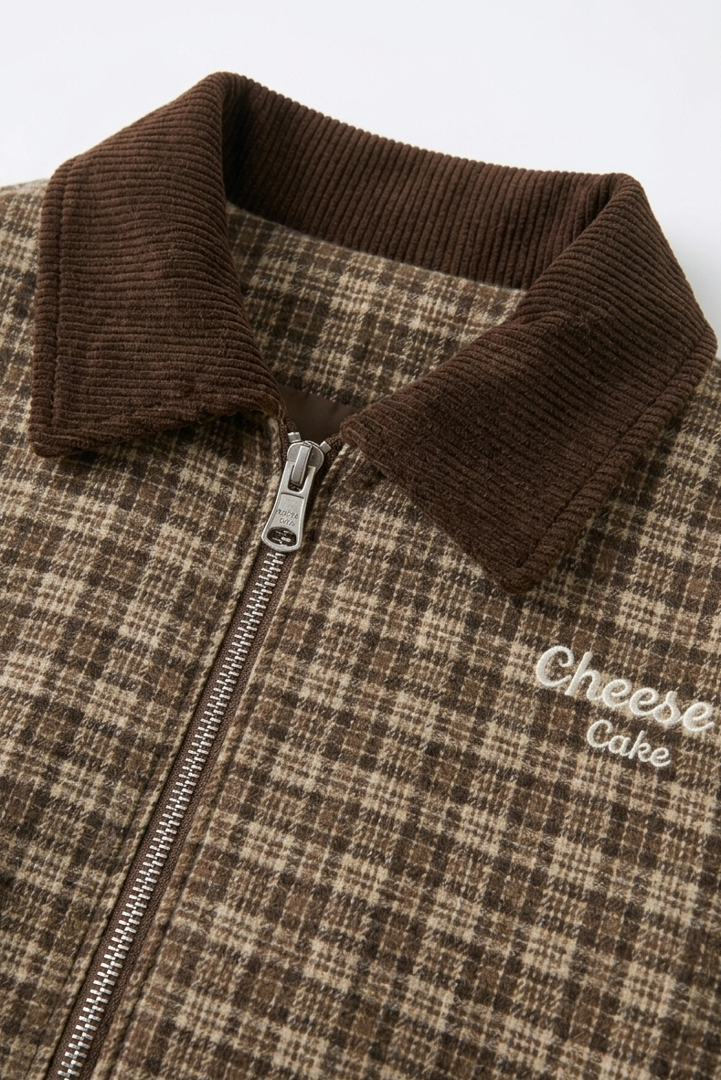Veste à carreaux style rétro