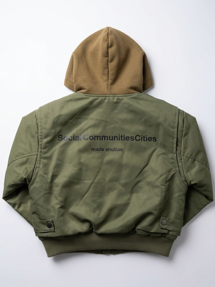Veste bomber à capuche — Kaki
