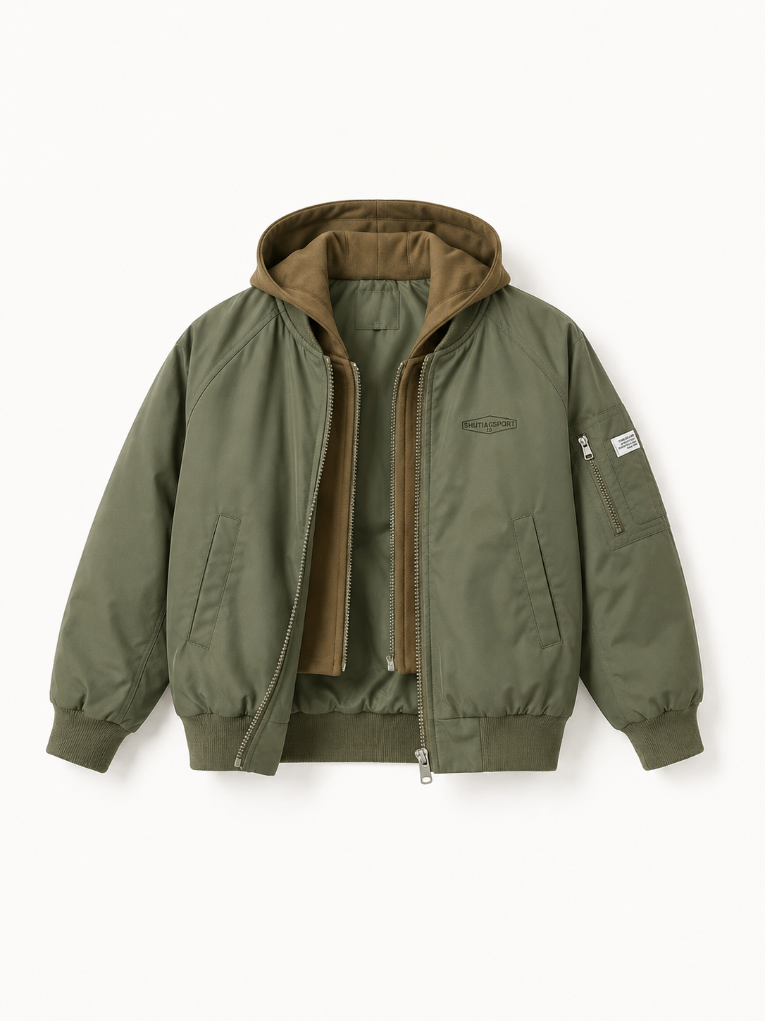 Veste bomber à capuche — Kaki